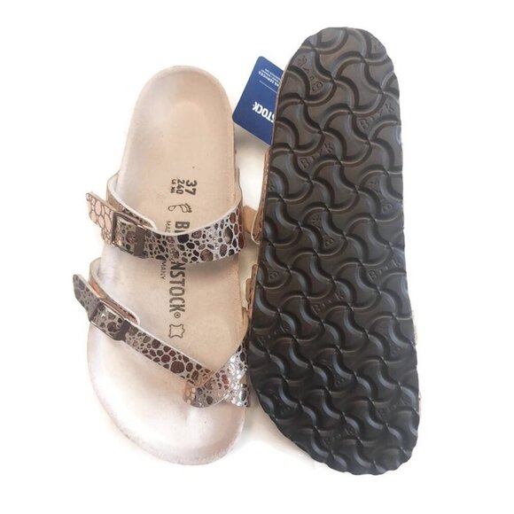 Birkenstock Mayari Womens Sz 6 Birko-Flor Sandals Metallic Stones Copper Regular - Picture 9 of 9